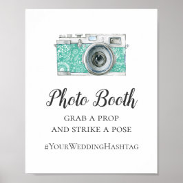 Fotohokje eenvoudig huwelijksbord. Moderne hashtag Poster