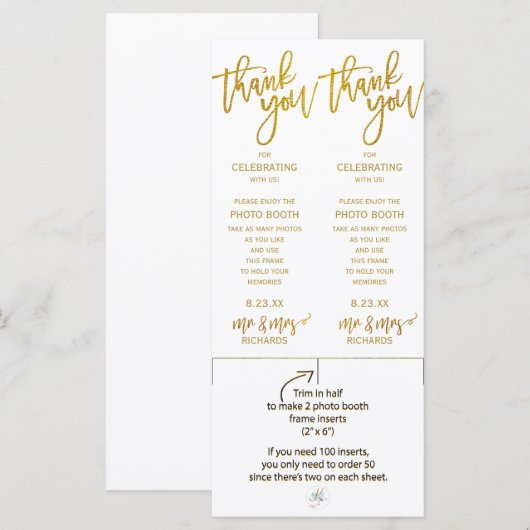 Fotohokje Frame Inserts | Brush Script-Nepfolie (Voorkant / Achterkant)