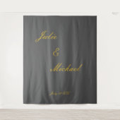 fotohokje grijze bruiloft wandkleed (Voorkant)
