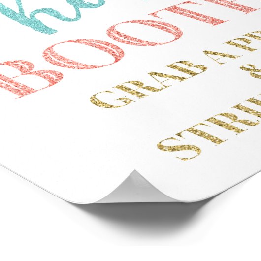 Fotohokje Huwelijk Bord Goud Turkoois Koraal Confe Poster (Hoek)