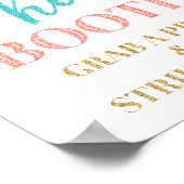 Fotohokje Huwelijk Bord Goud Turquoise Koraal Conf Poster (Hoek)