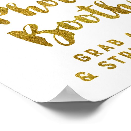 Fotohokje Huwelijksbord Gouden Confetti Poster (Hoek)