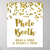 Fotohokje Huwelijksbord Gouden Confetti Poster (Voorkant)