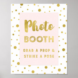 Fotohokje Huwelijksbord Roze Goud Confetti Poster