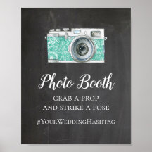 Fotohokje krijtbord bruiloft. Modern hashtagg
