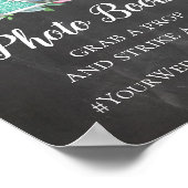 Fotohokje krijtbord huwelijksbord. Grijs hashtag Poster (Hoek)