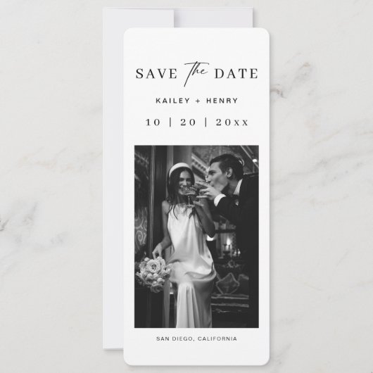 Fotohokje Old Money Bruiloft Save The Date (Voorkant)