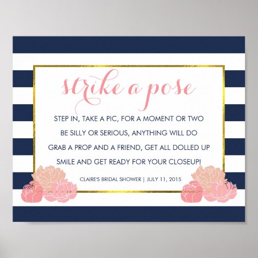 Fotohokje Poster Bord | Midnight Blush Peony (Voorkant)