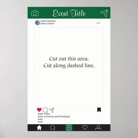 Fotohokje Prop Frame Poster Groen Zwart (Voorkant)