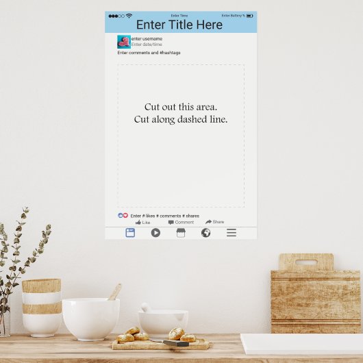 Fotohokje Prop Frame Poster Sociale Media (Keuken)