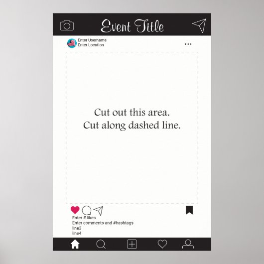 Fotohokje Prop Frame Poster Zwart en Wit (Voorkant)