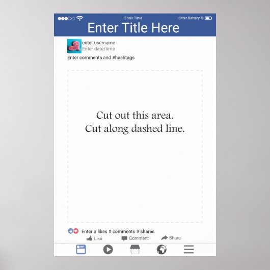 Fotohokje Prop Frame Social Media Design Poster (Voorkant)