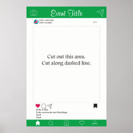 Fotohokje Requisieten Frame Poster Groen en Wit