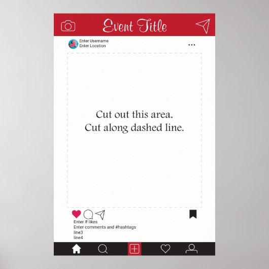 Fotohokje Requisieten Frame Poster Social Media On (Voorkant)