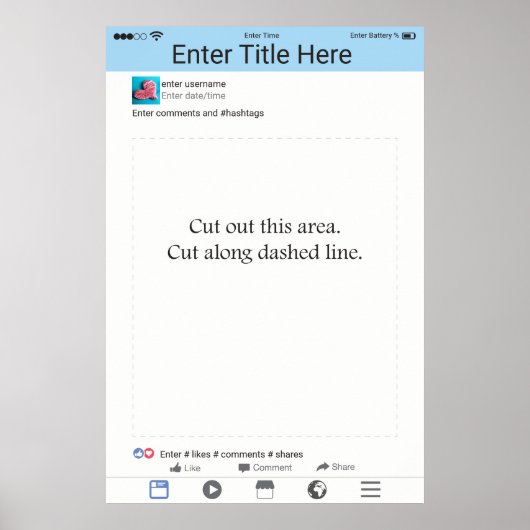 Fotohokje Requisieten Frame Poster Sociale Media (Voorkant)