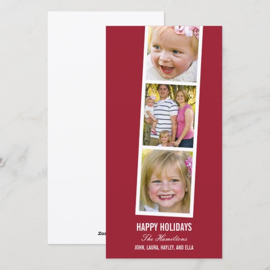 Fotohokje stijl Kerst fotokaart Feestdagenkaart (Voorkant / Achterkant)