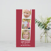 Fotohokje stijl Kerst fotokaart Feestdagenkaart (Staand voorkant)