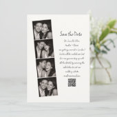 Fotohokje Streep Handgeschreven Script Bruiloft Pl Save The Date (Staand voorkant)