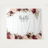 Fotohokje voor bruiloften bordeauxrood bloemmotief wandkleed (Voorkant (horizontaal))