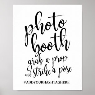 Fotohokje Zwart en Wit 8x10 Trouwbord Poster