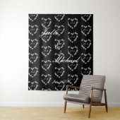 Fotohokje zwart-witte bruiloft wandkleed (In situ)