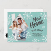 Fotohuis: nieuwe wintersneeuw in beweging aankondigingskaart (Voorkant / Achterkant)