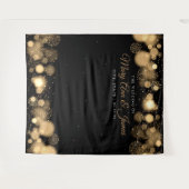 Fotohulpstuk Winter Bruiloft Namen Gouden Lichten Wandkleed (Voorkant (horizontaal))