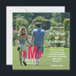 Fotohuwelijksuitnodigingen Drie Monogrammen Roze Kaart<br><div class="desc">Moderne foto-huwelijksuitnodigingen met drie monogrammen. Ontwerp van Elke Clarke ©2011. Vervang uw afbeelding voor deze voorbeeldfoto en gebruik deze veelzijdige design sjabloon om uw eigen huwelijksuitnodigingen te creëer met monogrammen. Selecteer "customize it" en gebruik de bewerkingstools om uw unieke unieke uitnodigingen te creëer. Bekijk uw wijzigingen in realtime op uw...</div>