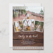 FOTOHUWELIJKSUITNODIGINGEN RUSTIC LACE BOHO SCHUUR KAART (Voorkant)