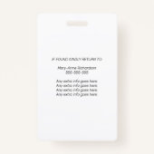 FotoID Vaccinatie Barcode QR Code Stustroze Badge (Achterkant)