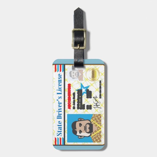 FotoID-vector rijbewijs Man Bagagelabel (Voorkant verticaal)