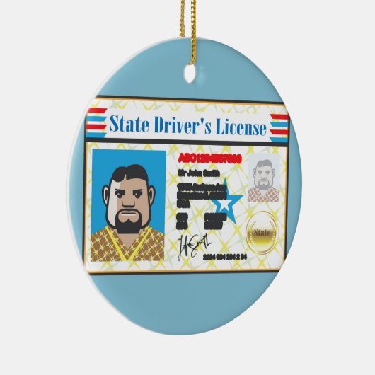 FotoID-vector rijbewijs Man Keramisch Ornament (Rechts)