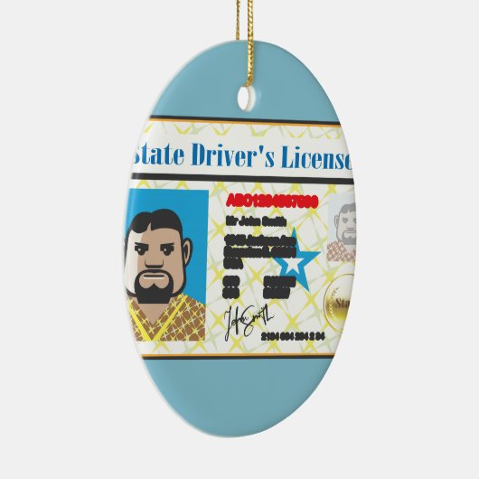 FotoID-vector rijbewijs Man Keramisch Ornament (Rechts)