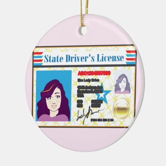 FotoID-vector rijbewijs Vrouw Keramisch Ornament (Links)
