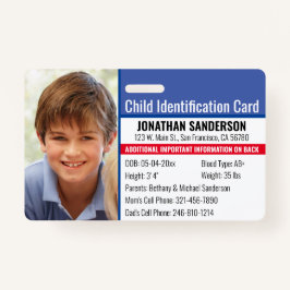 Fotoidentificatie Noodallergie Kind ID Badge