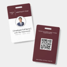 Fotoidentificatiebadge Hospitabiliteit Medewerkers