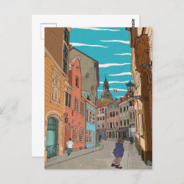 Fotoillustratie van de stad Riga Letland Briefkaart