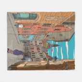 Fotoillustratie van de stad Riga Letland Fleece Deken (Voorkant (Horizontaal))