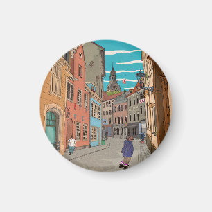 Fotoillustratie van de stad Riga Letland Magneet