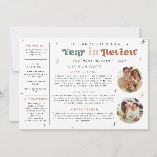 Fotojaar in Review Vakantie Kaart Christmas Boho (Achterkant)