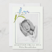 Fotojongen van Cute monkey floral pastel geboren Aankondiging (Achterkant)