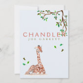 Fotojongetje van Cute giraffe tree pastel Aankondiging (Voorkant)