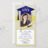 Fotokaart afstuderen - Blauw & geel (Voorkant)