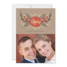 Fotokaart Antlers, Berries en Pine Holiday