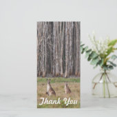 Fotokaart - Australische kangoeroes Bedankkaart (Staand voorkant)