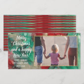 Fotokaart "Christmas Reds & Greens" Feestdagenkaart (Voorkant / Achterkant)