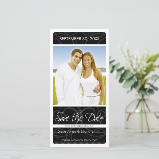 Fotokaart: datum opslaan save the date (Staand voorkant)