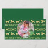 Fotokaart Een donzig klein Kerstfeest 2-zijdig Feestdagenkaart (Voorkant / Achterkant)