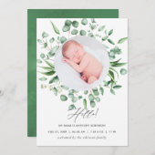 Fotokaart Eucalyptus Greenery Aankondiging (Voorkant / Achterkant)