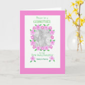 Fotokaart Godmother Uitnodiging - Baby Girl (Gele Bloem)